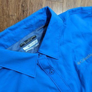 Columbia PFG Omni-shade long-sleeve button-down shirt bight blue XL